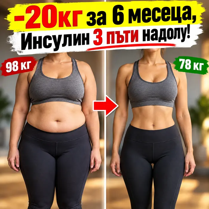 Заглавна снимка на статия с резултат на клиентка на MavrovFit с инсулинова резистентност, която свали 20 килограма за 6 месеца